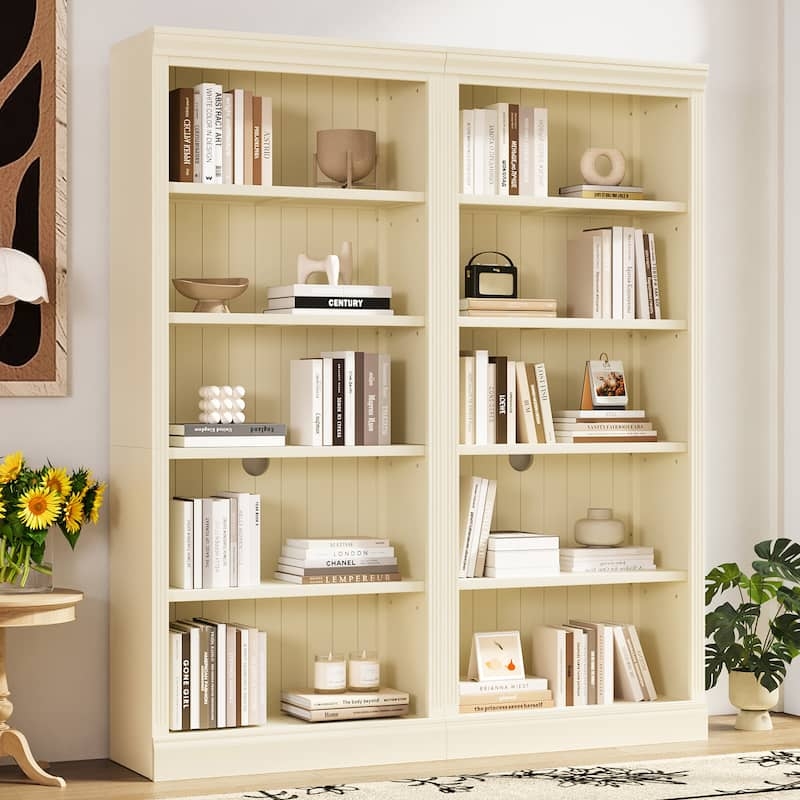 Vibrant Yellow Bookcase with Integrated LED Lighting Strips