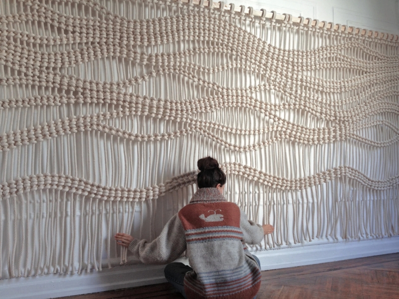 Wall Hanging Macro Macrame Extra Large Wall Art With Vertical Fringe