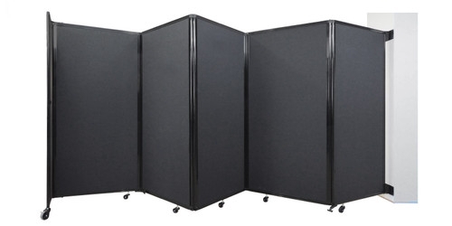 Wall Mounted Room Divider Accordion Fold Charcoal Grey Partition