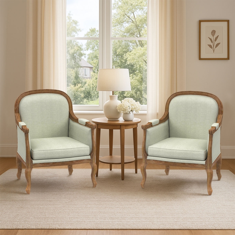 Waregem Upholstered Living Room Accent Chairs Set of 2