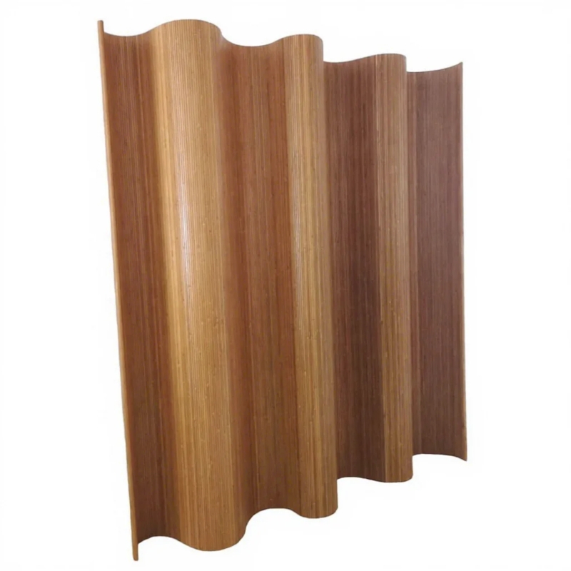 Wave Shaped Bamboo Room Divider Flexible Freestanding Structure