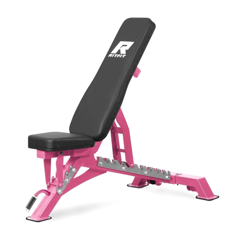 Weight Bench Adjustable Pink Frame Heavy Duty Home Gym Equipment