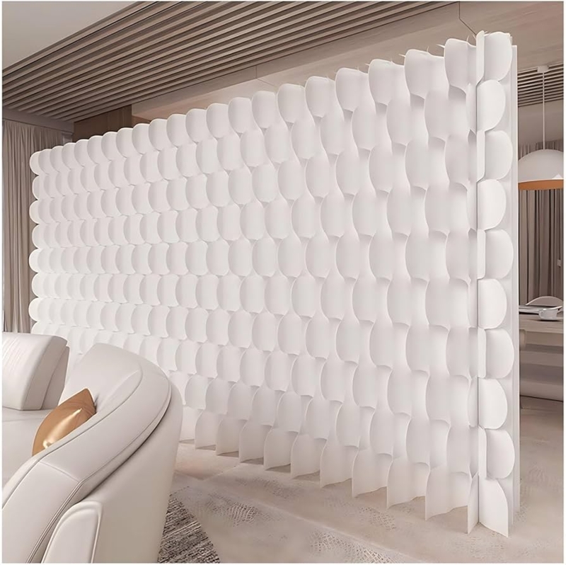 White 3D Petal Room Divider Modern Modular Partition Wall