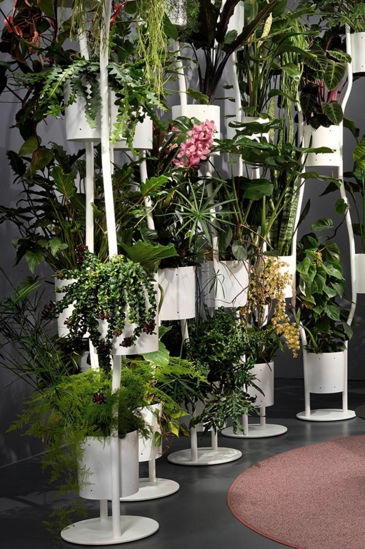 White Modular Planter Room Divider, Vertical Indoor Garden