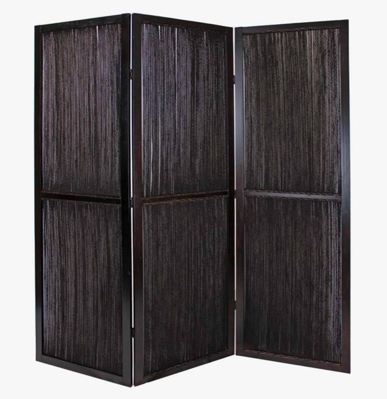 Wicker Screen Hinged Frame Espresso Tropical Matte Finish