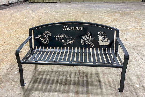 Wildlife Garden Bench Laser Cut Backrest for Custom Memorial Seating