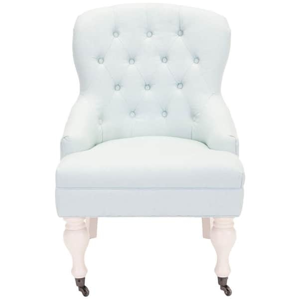 Wingback Accent Chair Robins Egg Blue Floral Nailhead Trim Traditional