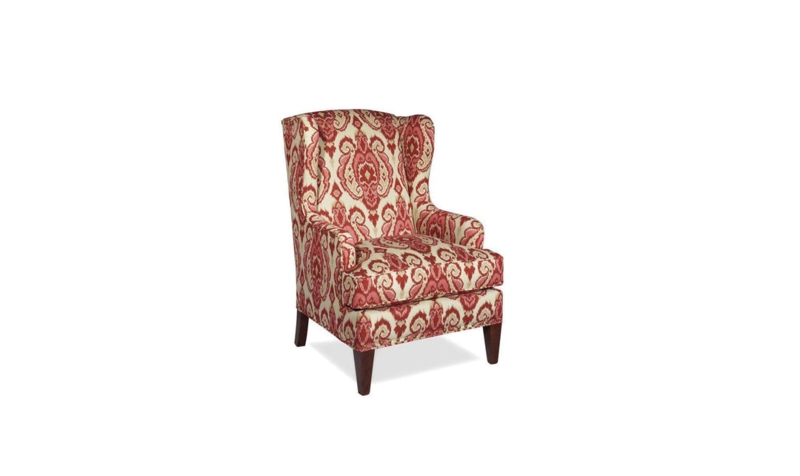 Wingback Chair Track Arms Off-White T-Cushion Seat Transitional