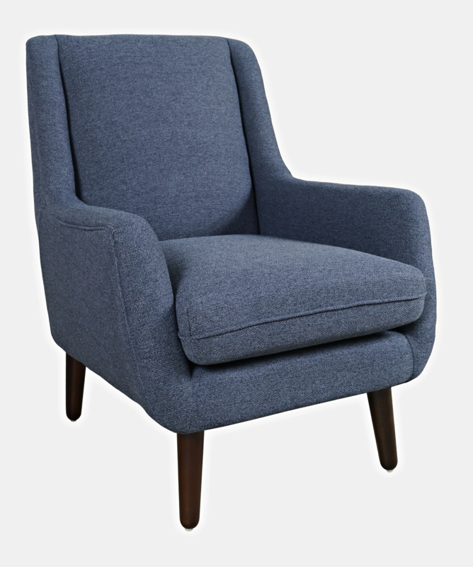 Wingback Chair Vertical Button Tufting Flared Arms Mid Century