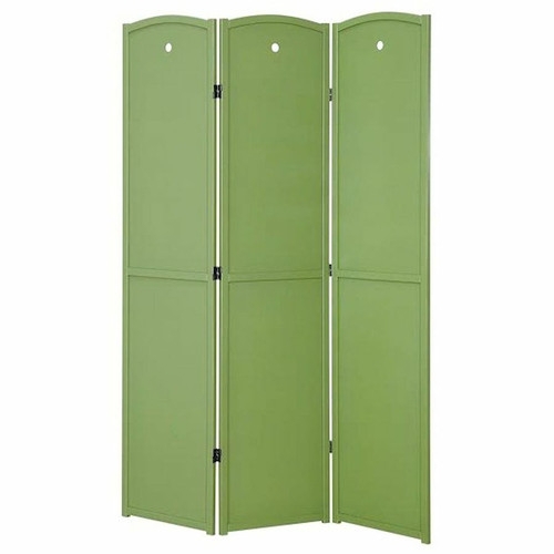 Wood Room Divider Sage Arched Top Circular Cutouts