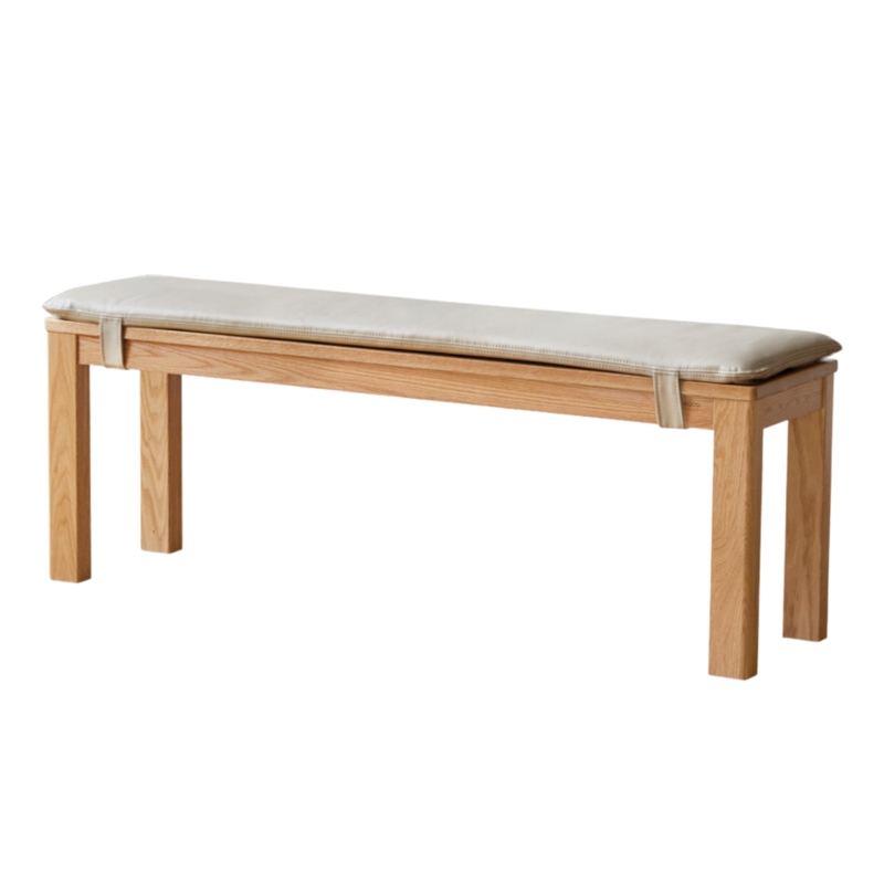 Wooden Bench showcasing Natural Wood Grain and Wide Seat Design
