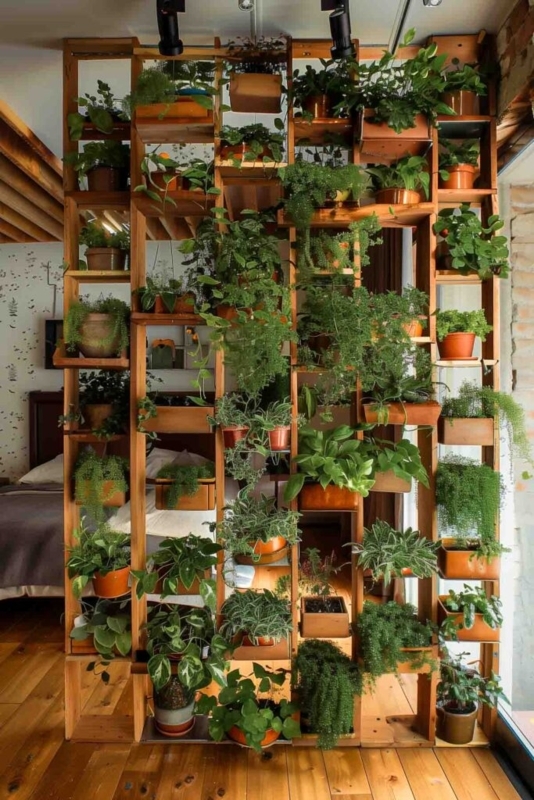 Wooden Vertical Garden Partition Indoor Plant Wall Divider