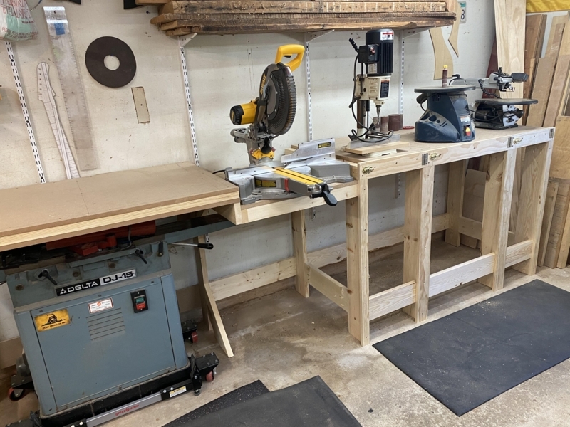 Workbench Custom Triple Flip Top Design with Flush Miter Mount Station