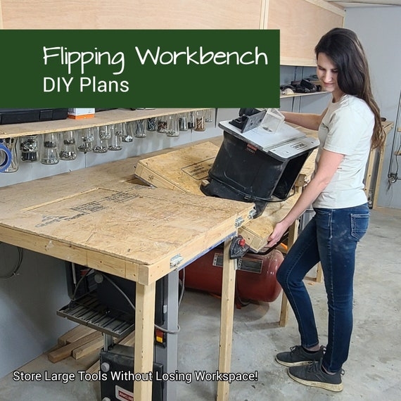 Workbench Efficient Garage Layout Dual Level Storage Hanging Jars