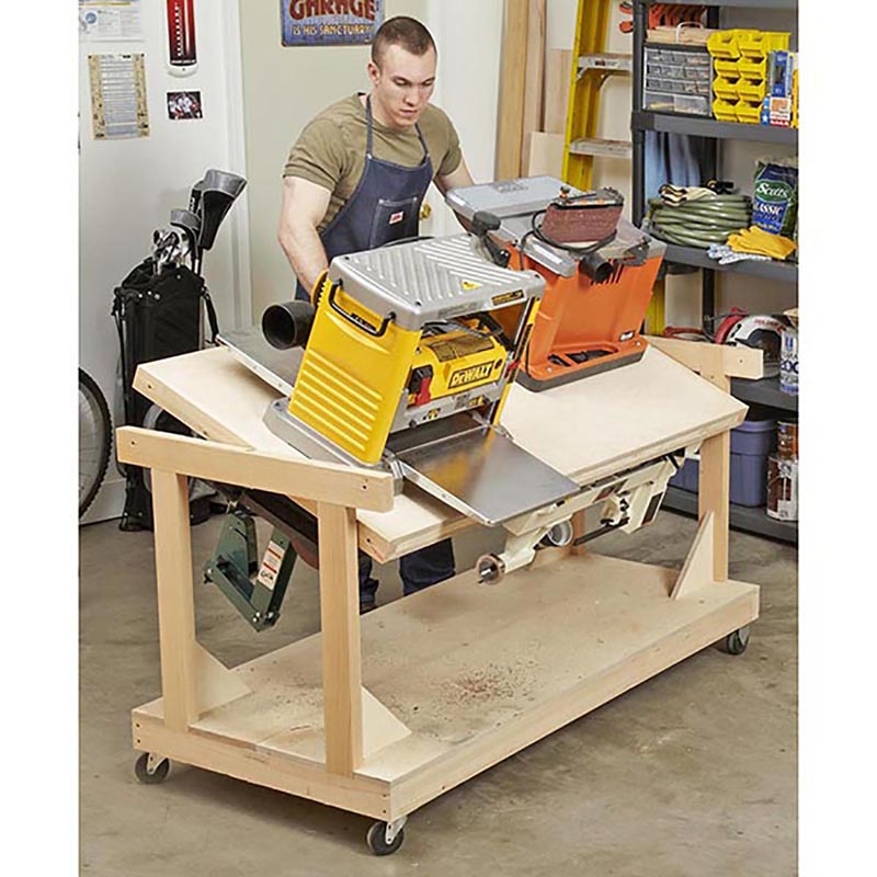 Workbench Mobile Flip-Top Tool Bench with Lower Shelf and Casters