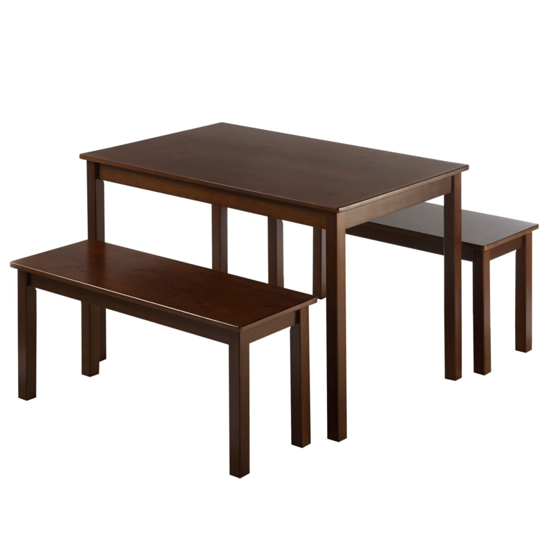 - Zinus 45 Inch Juliet Wood Dining Table with 2 Benches, Espresso  Solid Wood 3 Piece Set, Easy Assembly - Tables