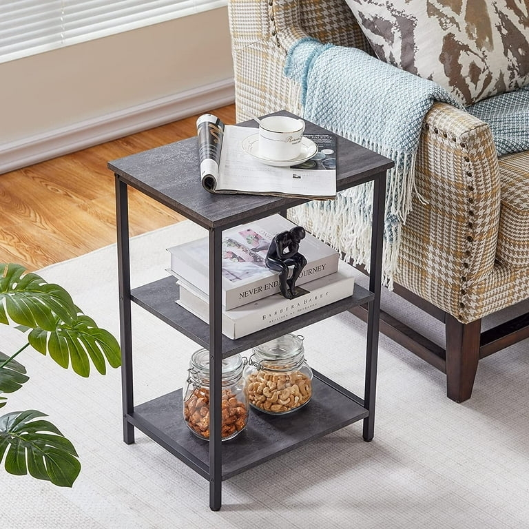 3-Tier End Table with Mesh Bottom Shelf