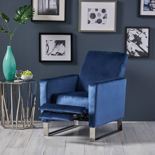 Accent Chair Emerald Green Velvet Vertical Channel Tufting Chrome