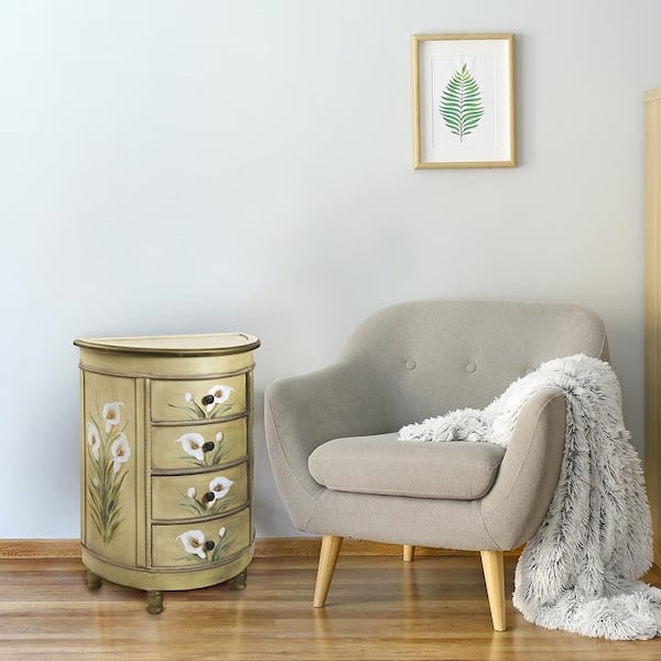 Accent Chest with Hand-Painted Floral Calla Lily Art