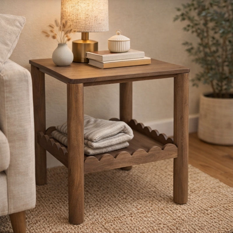 Accent Table Fluted Base Modern Fluted Pedestal Side Table