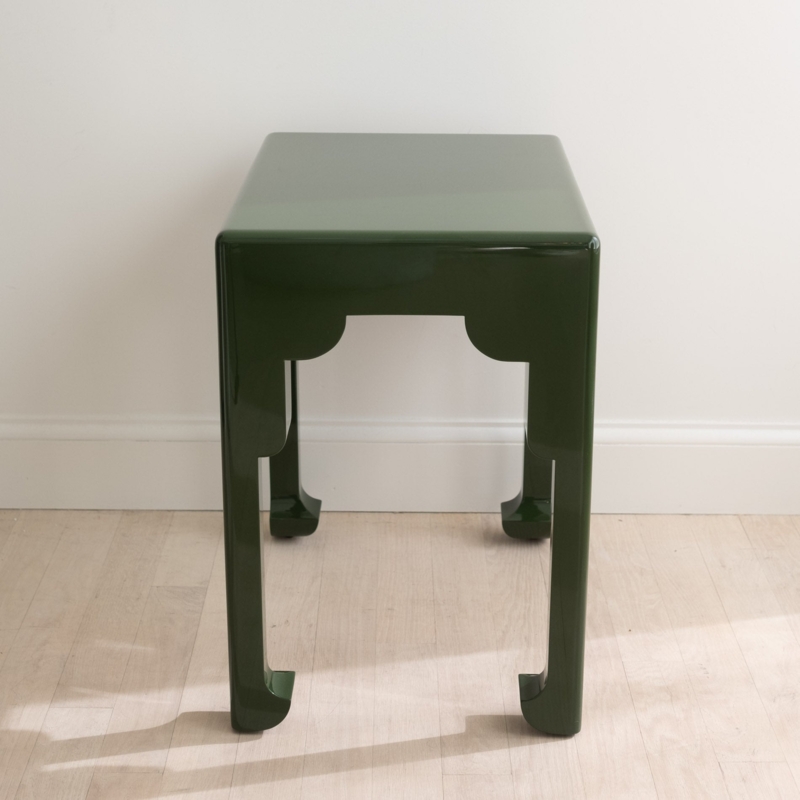 Accent Table Glossy Olive Green Octagonal Shape Architectural Panels