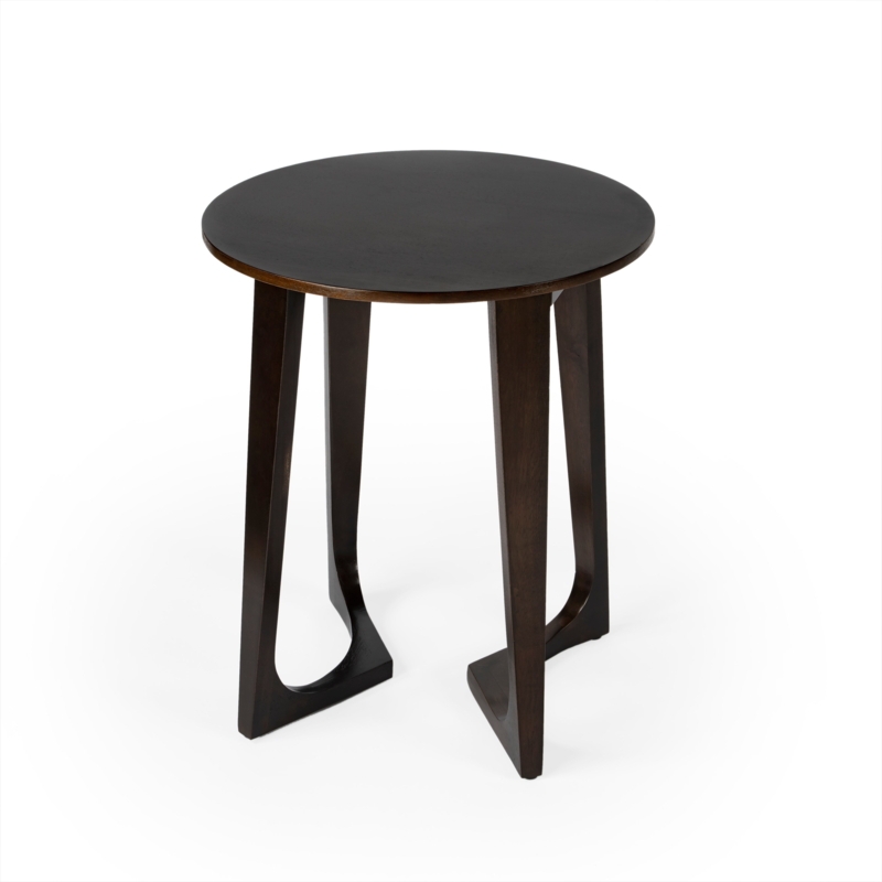 Accent Table Square Dark Brown Wood Woven Texture Tray Top Transitional