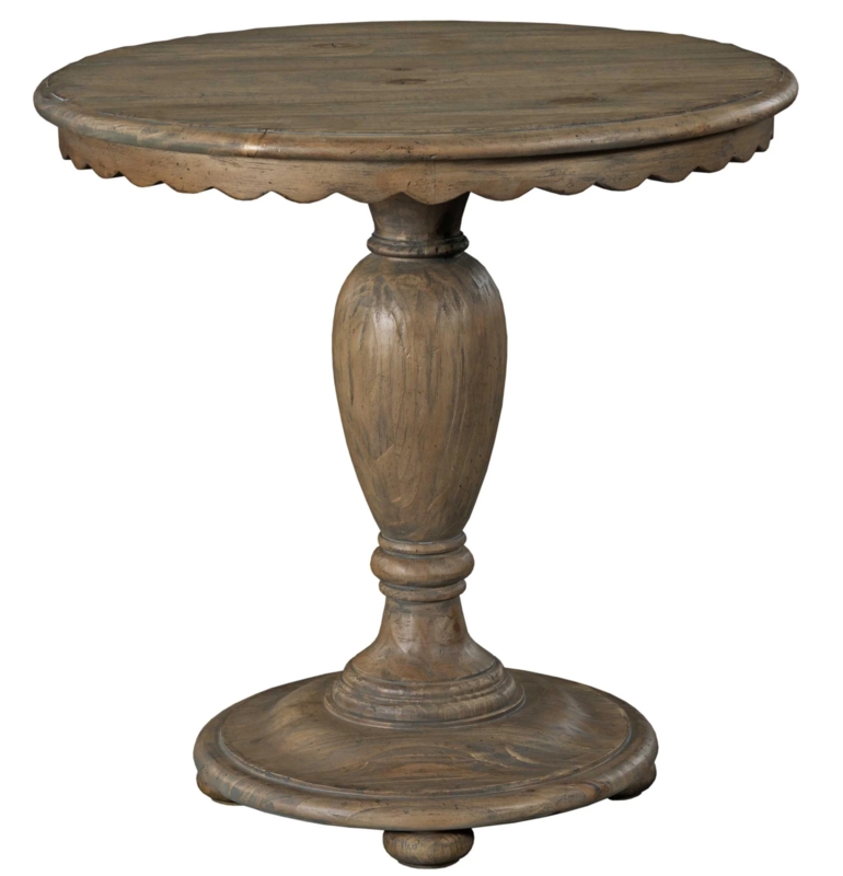 Accent Table Tripod Base Cornsilk Cottage Style White End Table