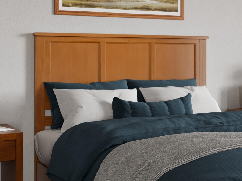- AFI, Madison Queen Solid Wood Panel Headboard, Light Toffee