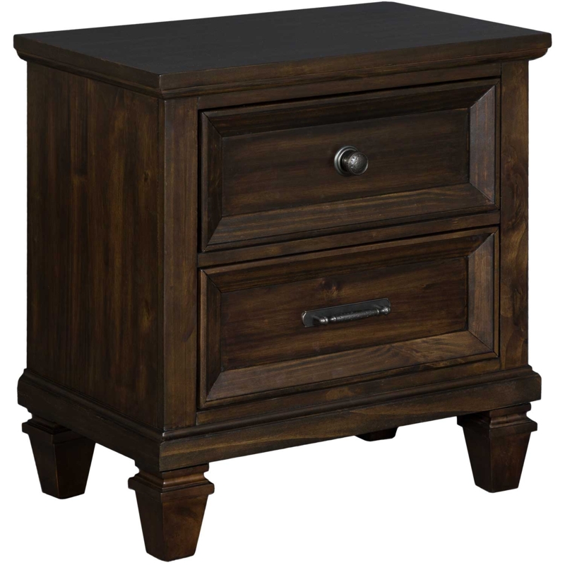 Alyssa Dark Walnut 2-Drawer Nightstand | F1808-20 |