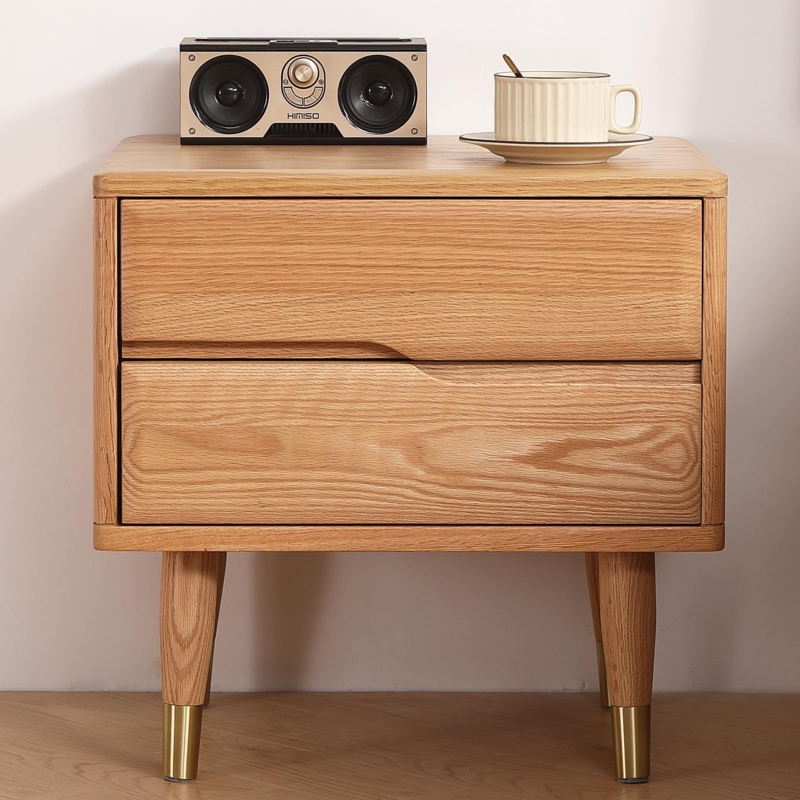 Amazon.com: Buzleer Solid Wood Nightstand,Oak Wooden Mid Century Night  Stand with 2-Silent Drawer,Small Bedside Table for Bedroom, Living Room and  Dorm (19.29H,Natura : Home & Kitchen