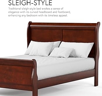 Amazon.com: Furniture of America Arabella Traditional Wood Queen Bed Frame  with Headboard and Footboard, Elegant Sleigh Design Bedframe for Bedroom,  Guest Room, Easy Assembly, Box Spring Required, Cherry : Home & Kitch
