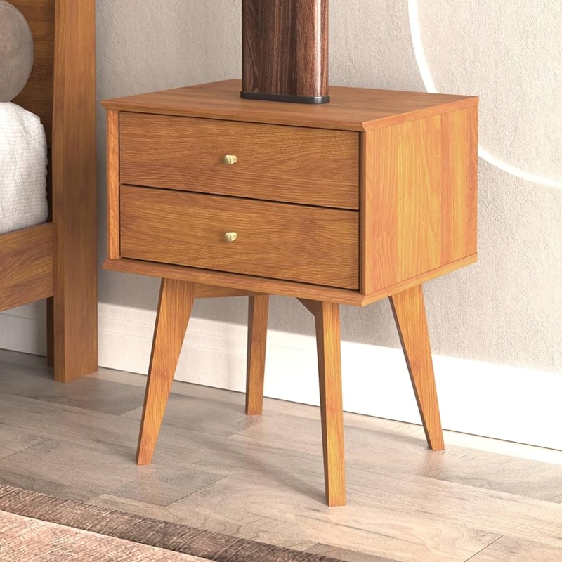 Amazon.com: Galano Abby Retro Nightstand Set of 2, Bedside Table with  Rustic Design Drawers, Night Stand for Bedroom, 2 Drawer Storage End Table,  for Living Room, 18.11" D x 11.85" W x