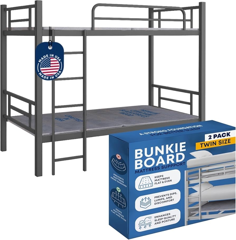 Amazon.com: Greaton, Premium 38mm Split Wood Bunkie Board Twin Size Bed  Frames - 2-Piece Under Mattress Support Board, Fully Assembled, Fabric  Ventilation Cover - Replaces Wooden Slats or Box Spring(Pack of 2) :