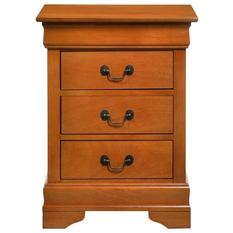 Amazon.com: MAKLAINE Contemporary Nightstand, 29 x 21 x 16 in, Oak Finish,  3 Dovetailed Drawers, Wood Veneers, Fully Assembled, Bedroom Storage  Furniture : Home & Kitchen