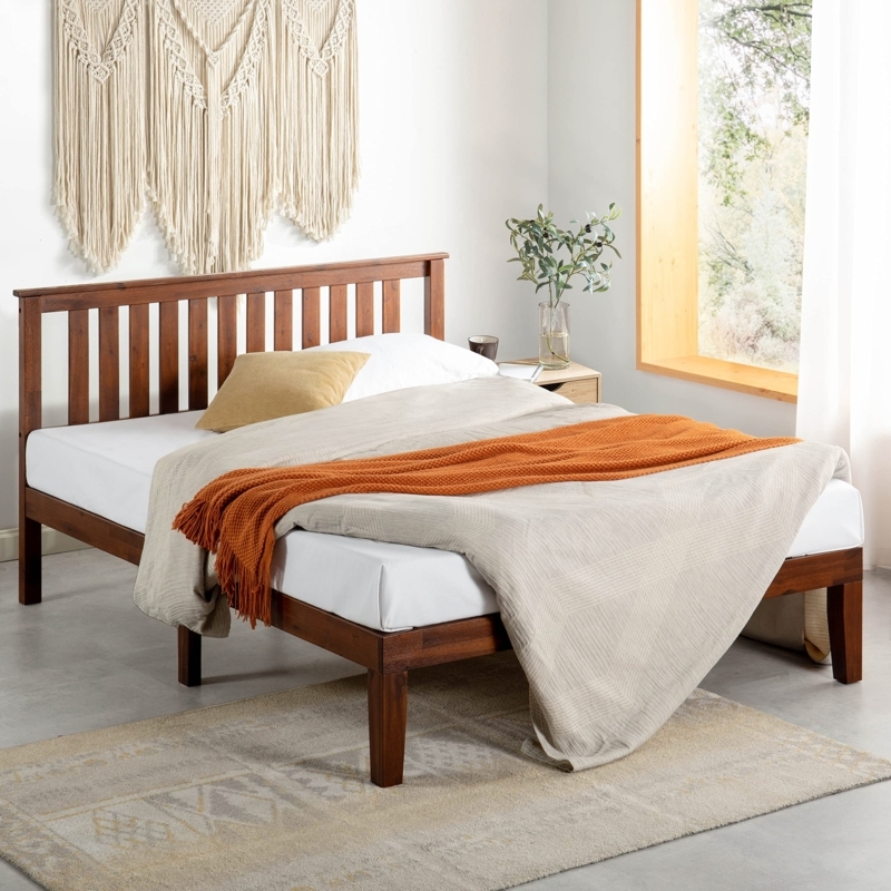 Amazon.com: Mellow Marley 14 Inch Solid Wood Platform Bed with Paneled  Headboard, Espresso, Queen : Home & Kitchen