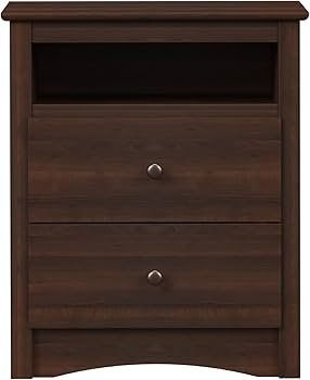 Amazon.com: Prepac Sonoma 2 Drawer Nightstand: Elegant Bedroom Furniture, Bedside  Table with Open Shelf, 23.25"W x 16"D x 28"H, Espresso : Home & Kitchen