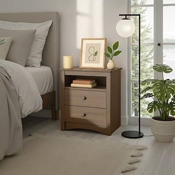 Amazon.com: Prepac Sonoma 2 Drawer Nightstand: Elegant Bedroom Furniture, Bedside  Table with Open Shelf, 23.25"W x 16"D x 28"H, Espresso : Home & Kitchen