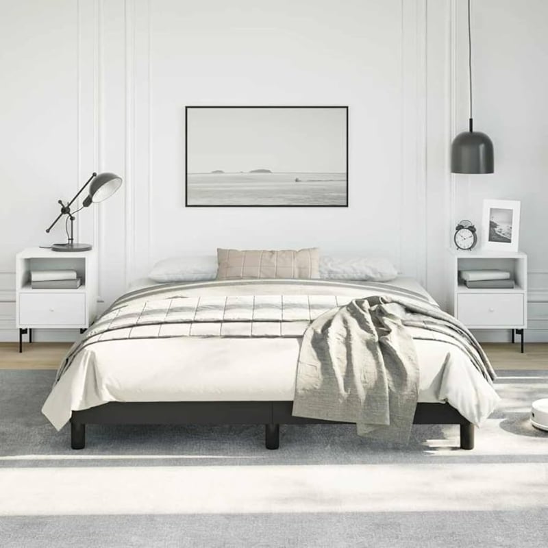 Amazon.com: Teenpull Queen Bed Frame Black Faux Leather, Modern Platform Bed,  Minimalist Frame, Simple, Sturdy, for Bedroom Set - Assembly Required :  Sports & Outdoors