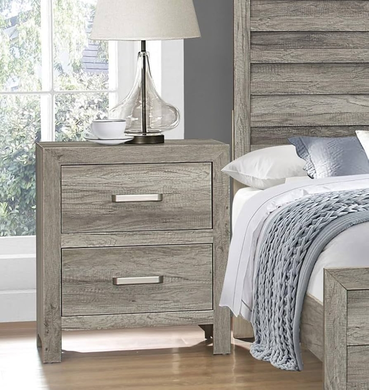 Amazon.com: Transitional Style Nightstands with 2 Drawer, Small 2 Drawers  Dresser,Faux Wood Veneer Night Table for Bedroom Storage,Rustic Night  Stand,Wood Bedside Table,Bedrooms Furniture Chest,Gray : Home & Kitchen