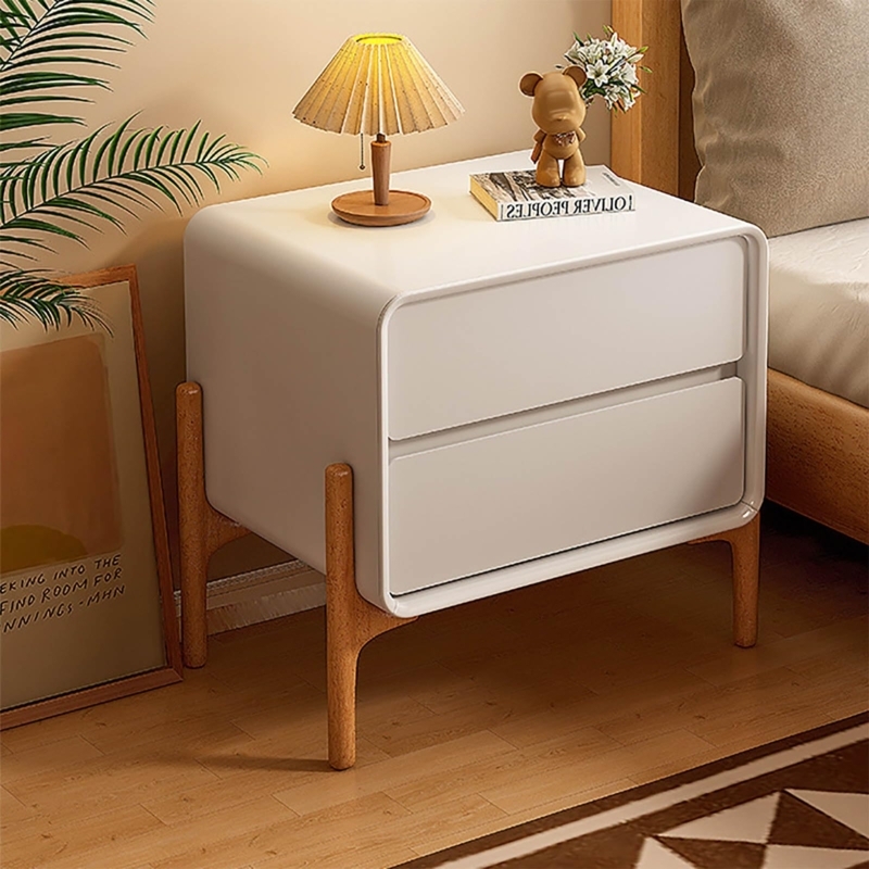 Amazon.com: White Nightstand With Drawers Night Stand With Solid Wood Legs  Side Table With Smooth Rails Bed Side Table Modern Style Easy To Assemble  For Bedroom Living Room Hallway ( Size :