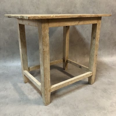 Antique Fir Side Table, Tall Tapered Legs & Pedestal Height