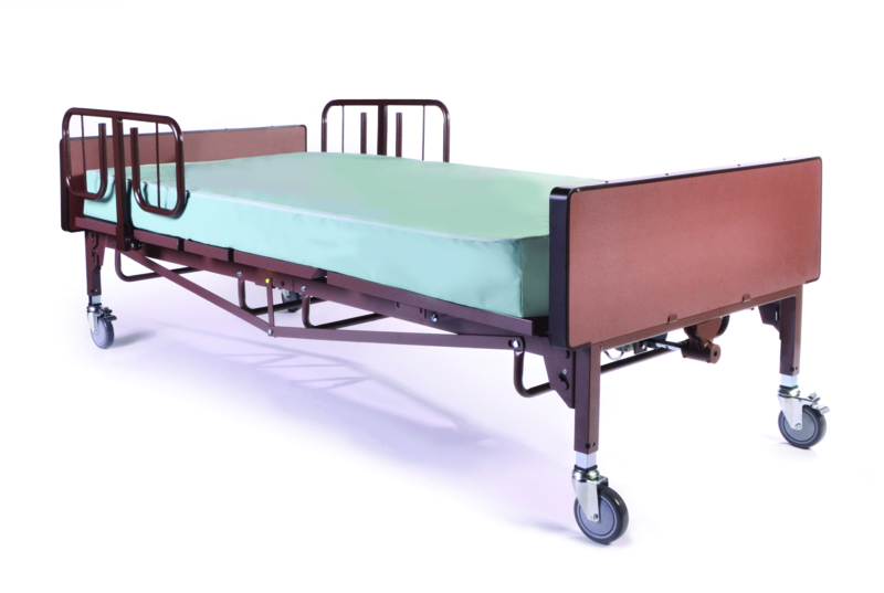 Bariatric Hospital Bed Full Electric Half Length Rails Navy Mattress