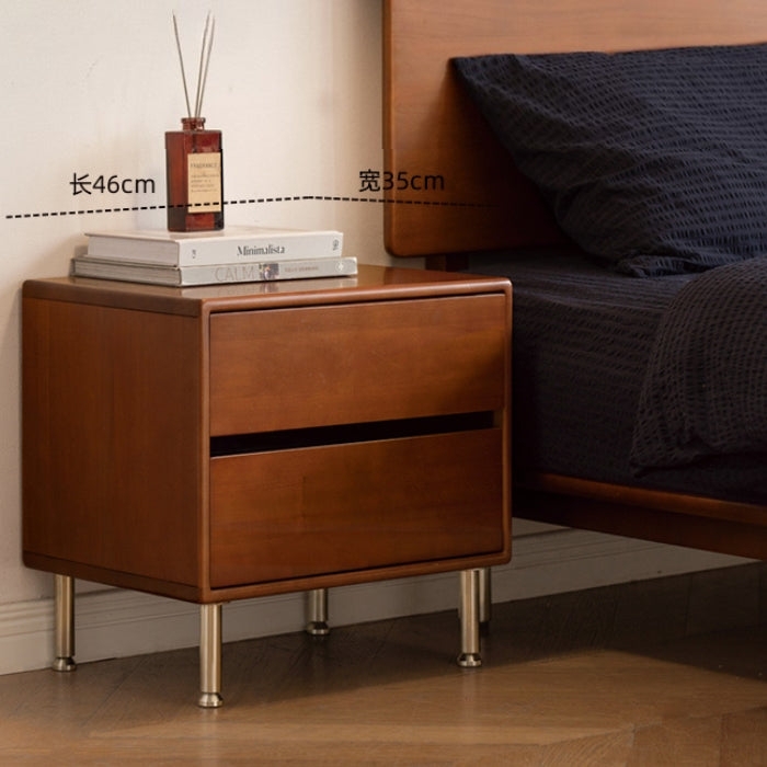 Bauhaus Inspired Bedside Storage, Rounded Corners, Circular Pulls