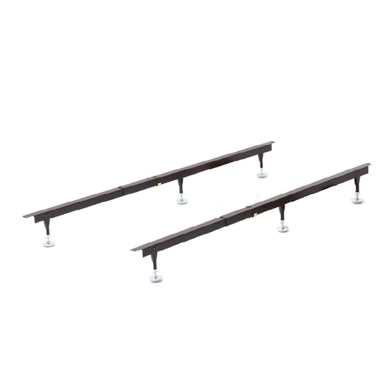 Bed Center Support Slat Reinforcement Adjustable Glide Foot Black