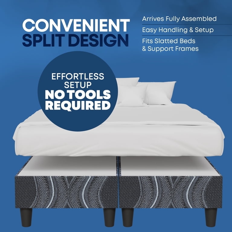 Bed Foundation with Integrated Legs, Upholstered Box Spring with Legs