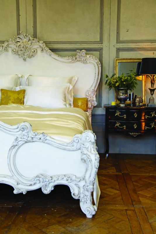 Bed Frame Antique Cherub Bed Styling Brown Polished Carvings Rococo