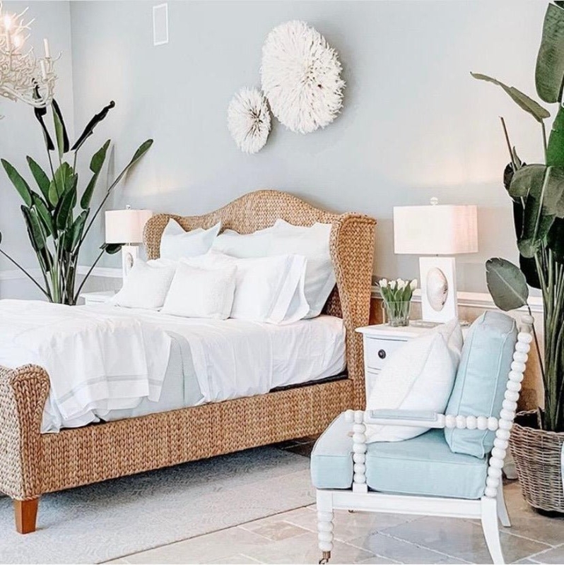 Bed Frame Arched Seagrass Woven Silhouette Natural Tropical