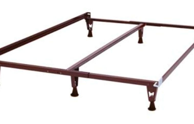 Bed Frame Matte Charcoal Finish Tapered Silhouette Recessed Legs