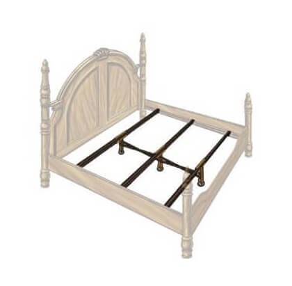 Bed Frame Support Triple Rail Design Adjustable Legs Bolt On