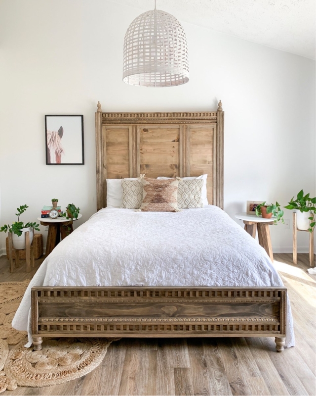 Bed Frame Vertically Planked Footboard Traditional Farmhouse Timeless